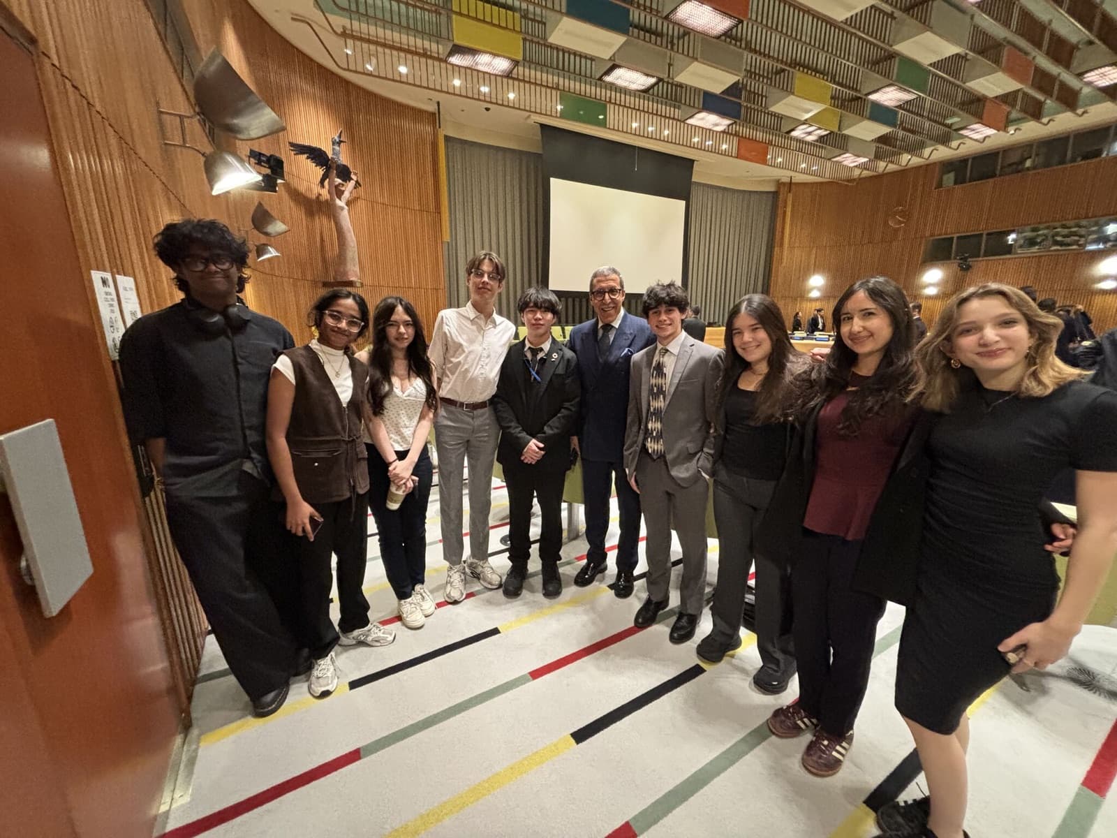 Whitestone delegation in the Trusteeship Council chamber at the United Nations