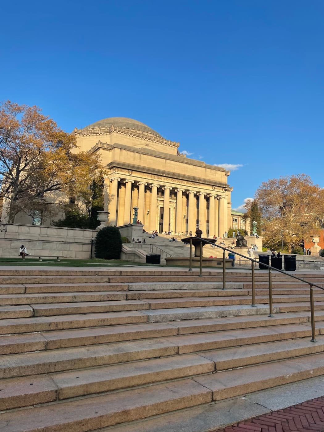 A university library at golden hour